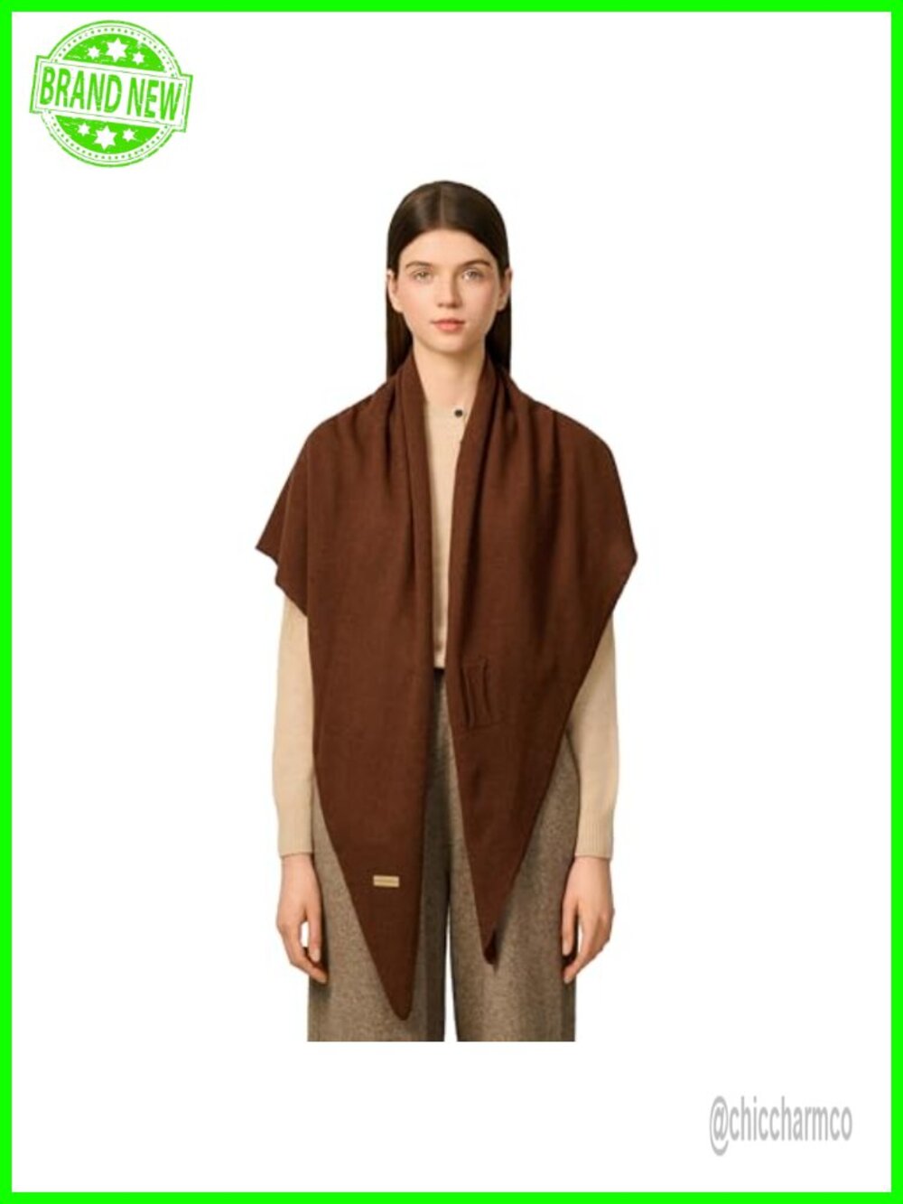Cashmere Wool Blend Shawl Wrap Women Triangle Scarf Poncho